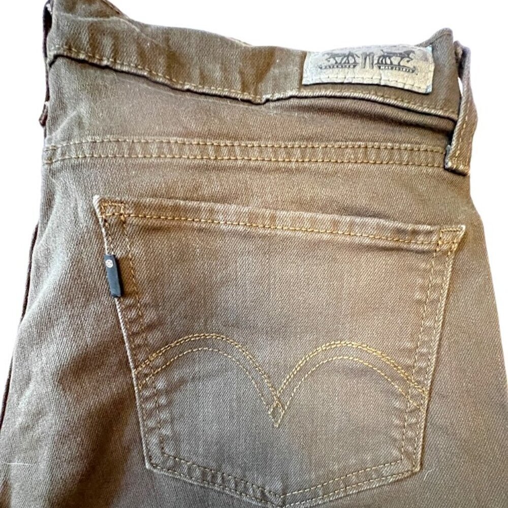 Levis Green 524 Too Superlow Skinny Jeans 13M - Picture 6 of 9